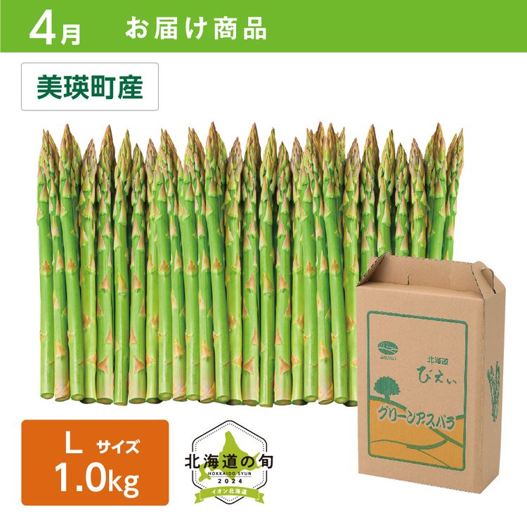 【4月お届け商品】ハウス栽培 グリーンアスパラガス　Lサイズ500g×2